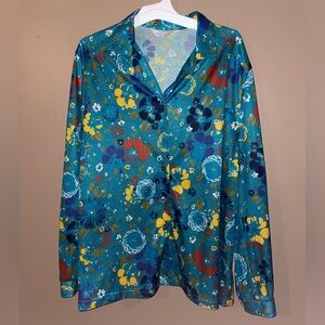 Vintage Lady Devon Women’s Floral Blouse Sz M Button Up